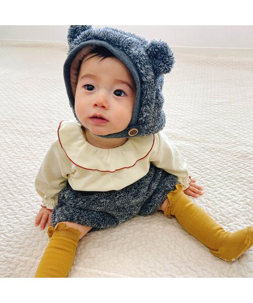 Ampersand（アンパサンド）の「衿付きロンパース（ロンパース・キッズ・アイボリー/ブラウン/ミント・70/60/80）」の5枚目の写真