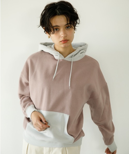 koe（コエ）の「■アンチピリング加工ＴＣ裏起毛パーカー*（パーカー・レディース・ホワイト/ライトグレー/ブラック/カーキ/ピンク/イエロー/ブルー/グリーン/マジェンタ/A/B/C/D/ライトベージュ/H/ネイビー/パープル/レッド/オレンジ/E/F/G・S/M/L/XL）」の16枚目の写真