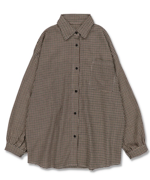 SPINNS（スピンズ）の「【セットアップ対応商品】チェックデザイン 長袖シャツ（シャツ/ブラウス・レディース・ベージュ系その他/グレー/ベージュ/ブラウン・ONESIZE）」の10枚目の写真