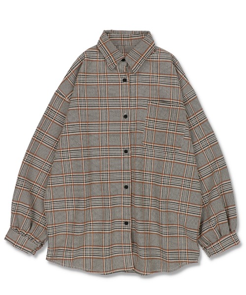 SPINNS（スピンズ）の「【セットアップ対応商品】チェックデザイン 長袖シャツ（シャツ/ブラウス・レディース・ベージュ系その他/グレー/ベージュ/ブラウン・ONESIZE）」の12枚目の写真