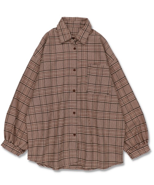 SPINNS（スピンズ）の「【セットアップ対応商品】チェックデザイン 長袖シャツ（シャツ/ブラウス・レディース・ベージュ系その他/グレー/ベージュ/ブラウン・ONESIZE）」の14枚目の写真