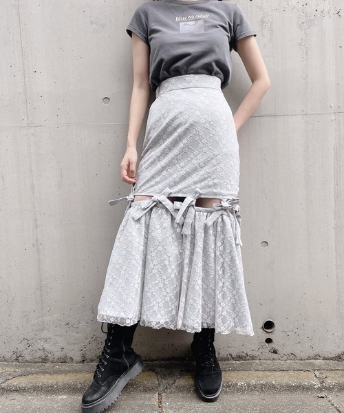 PAIN(ペイン)の「レースリボンロングスカート(スカート・レディース・ホワイト/ブラック/ピンク/ブルー・FREE)」の18枚目の写真