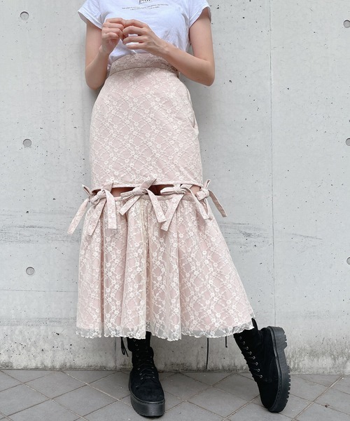 PAIN(ペイン)の「レースリボンロングスカート(スカート・レディース・ホワイト/ブラック/ピンク/ブルー・FREE)」の19枚目の写真