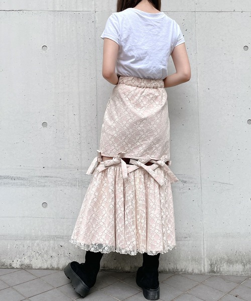 PAIN(ペイン)の「レースリボンロングスカート(スカート・レディース・ホワイト/ブラック/ピンク/ブルー・FREE)」の9枚目の写真