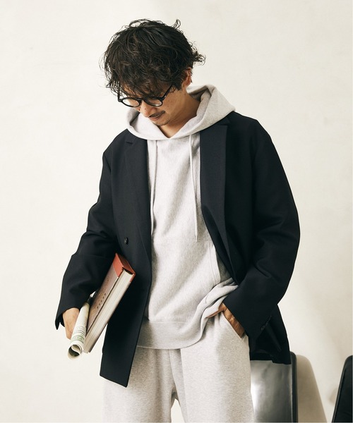 JOURNAL STANDARD relume（ジャーナルスタンダード　レリューム）の「オーバーサイズ WOOL ダブルジャケット（スーツジャケット・メンズ・ベージュ/ネイビー・MEDIUM/LARGE）」の2枚目の写真