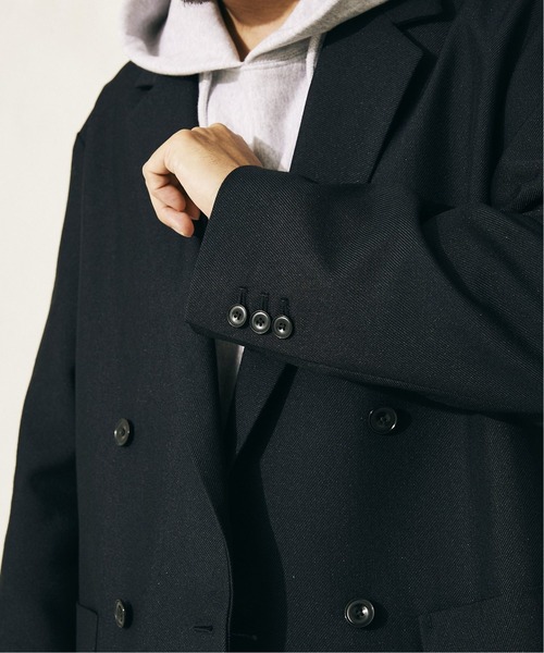 JOURNAL STANDARD relume（ジャーナルスタンダード　レリューム）の「オーバーサイズ WOOL ダブルジャケット（スーツジャケット・メンズ・ベージュ/ネイビー・MEDIUM/LARGE）」の3枚目の写真