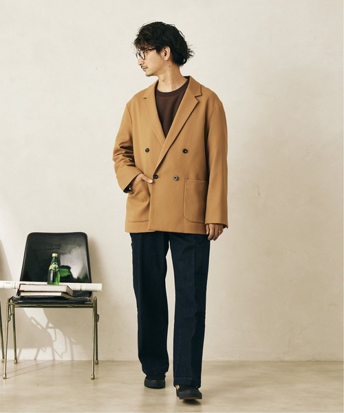 JOURNAL STANDARD relume（ジャーナルスタンダード　レリューム）の「オーバーサイズ WOOL ダブルジャケット（スーツジャケット・メンズ・ベージュ/ネイビー・MEDIUM/LARGE）」の21枚目の写真