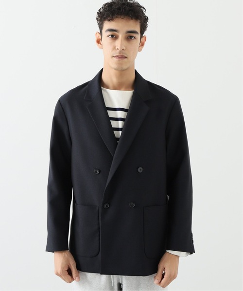 JOURNAL STANDARD relume（ジャーナルスタンダード　レリューム）の「オーバーサイズ WOOL ダブルジャケット（スーツジャケット・メンズ・ベージュ/ネイビー・MEDIUM/LARGE）」の8枚目の写真