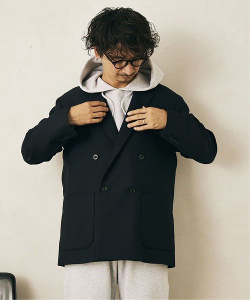 JOURNAL STANDARD relume（ジャーナルスタンダード　レリューム）の「オーバーサイズ WOOL ダブルジャケット（スーツジャケット・メンズ・ベージュ/ネイビー・MEDIUM/LARGE）」の17枚目の写真