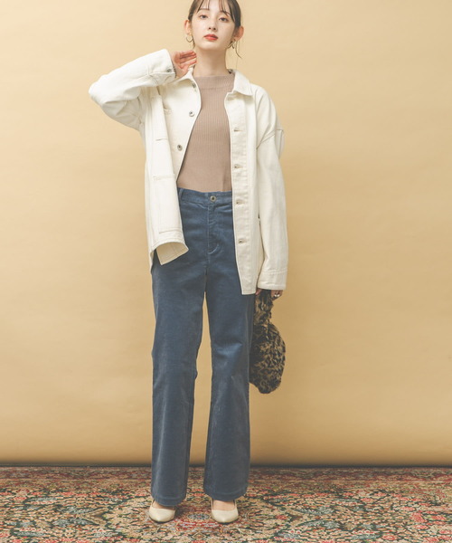UR Lab.(アーバンリサーチラボ)の「『34サイズ/低身長向けも展開』コーデュロイフレアパンツ(その他パンツ・レディース・ブルー/ベージュ系その他・34/36/38)」の12枚目の写真