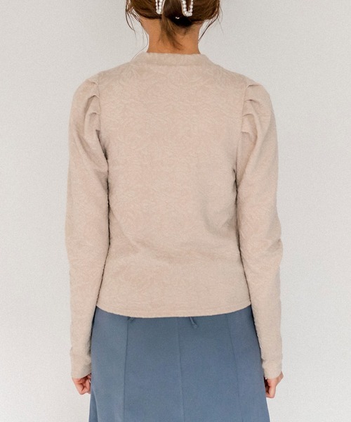 OLIVE des OLIVE（オリーブデオリーブ）の「花ジャガードパワショルプルオーバー（Tシャツ/カットソー・レディース・オフホワイト/ブラック/ベージュ/ボルドー・FREE）」の14枚目の写真