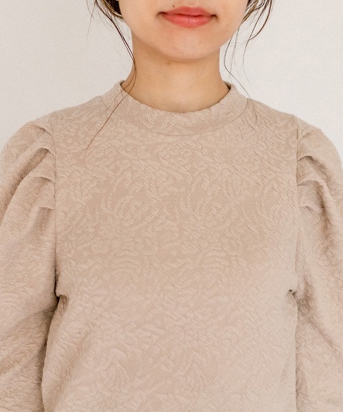 OLIVE des OLIVE（オリーブデオリーブ）の「花ジャガードパワショルプルオーバー（Tシャツ/カットソー・レディース・オフホワイト/ブラック/ベージュ/ボルドー・FREE）」の16枚目の写真