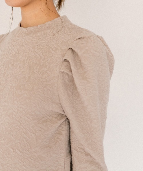 OLIVE des OLIVE（オリーブデオリーブ）の「花ジャガードパワショルプルオーバー（Tシャツ/カットソー・レディース・オフホワイト/ブラック/ベージュ/ボルドー・FREE）」の12枚目の写真