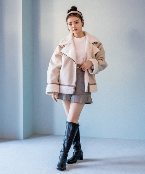 OLIVE des OLIVE（オリーブデオリーブ）の「花ジャガードパワショルプルオーバー（Tシャツ/カットソー・レディース・オフホワイト/ブラック/ベージュ/ボルドー・FREE）」の21枚目の写真