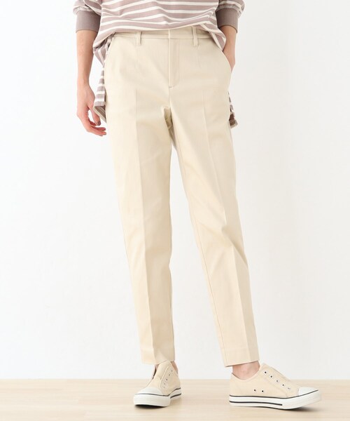 SHOO・LA・RUE(シューラルー)の「◆【SS-4L】サテン裏起毛スティックパンツ(その他パンツ・レディース・サンドベージュ/アイボリー/ダークグリーン/ブラック/ダークブラウン・02/01/04/03/05/10/06)」の1枚目の写真