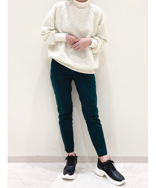 SHOO・LA・RUE(シューラルー)の「◆【SS-4L】サテン裏起毛スティックパンツ(その他パンツ・レディース・サンドベージュ/アイボリー/ダークグリーン/ブラック/ダークブラウン・02/01/04/03/05/10/06)」の9枚目の写真