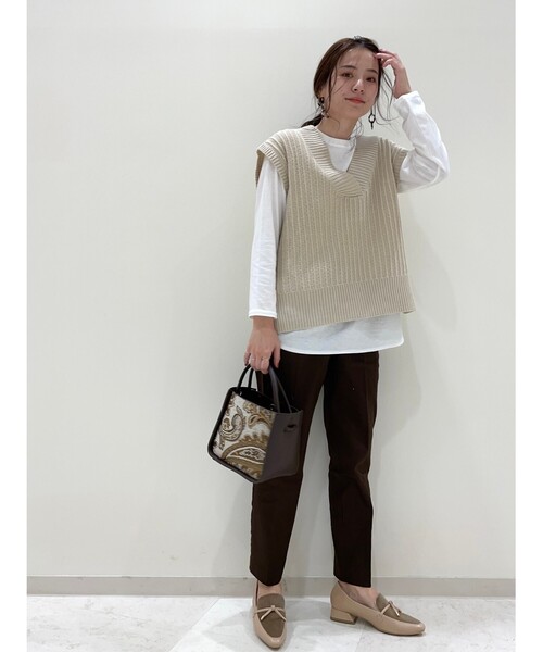 SHOO・LA・RUE(シューラルー)の「◆【SS-4L】サテン裏起毛スティックパンツ(その他パンツ・レディース・サンドベージュ/アイボリー/ダークグリーン/ブラック/ダークブラウン・02/01/04/03/05/10/06)」の18枚目の写真