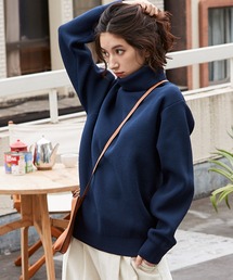 メンズのニット セーター ブルー ネイビー 青色系 タートルネック ハイネック ファッション通販 Zozotown