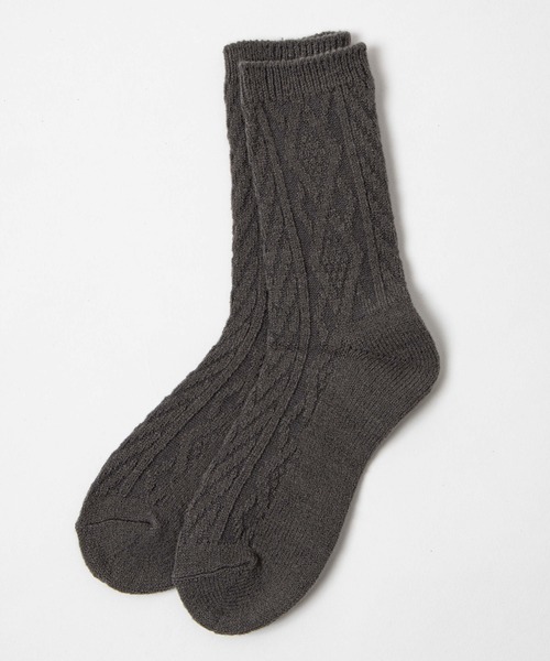 WEGO(ウィゴー)の「WEGO/ケーブルソックス(ソックス/靴下・レディース・ホワイト/ブラック/ダークグリーン/ベージュ/パープル/ブラウン/グレー/サックスブルー/イエロー/オレンジ/ワイン・23-25cm)」の3枚目の写真