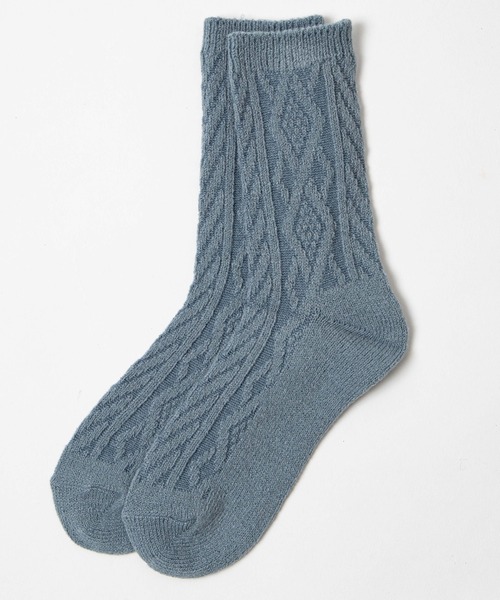 WEGO(ウィゴー)の「WEGO/ケーブルソックス(ソックス/靴下・レディース・ホワイト/ブラック/ダークグリーン/ベージュ/パープル/ブラウン/グレー/サックスブルー/イエロー/オレンジ/ワイン・23-25cm)」の7枚目の写真