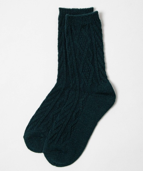 WEGO(ウィゴー)の「WEGO/ケーブルソックス(ソックス/靴下・レディース・ホワイト/ブラック/ダークグリーン/ベージュ/パープル/ブラウン/グレー/サックスブルー/イエロー/オレンジ/ワイン・23-25cm)」の6枚目の写真