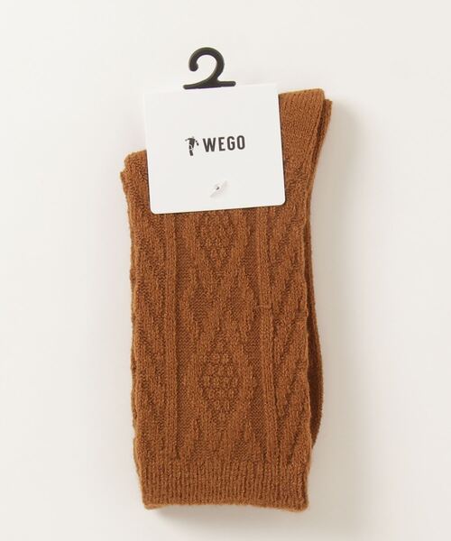 WEGO(ウィゴー)の「WEGO/ケーブルソックス(ソックス/靴下・レディース・ホワイト/ブラック/ダークグリーン/ベージュ/パープル/ブラウン/グレー/サックスブルー/イエロー/オレンジ/ワイン・23-25cm)」の12枚目の写真