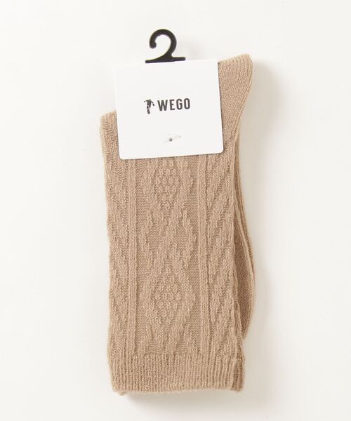 WEGO(ウィゴー)の「WEGO/ケーブルソックス(ソックス/靴下・レディース・ホワイト/ブラック/ダークグリーン/ベージュ/パープル/ブラウン/グレー/サックスブルー/イエロー/オレンジ/ワイン・23-25cm)」の14枚目の写真