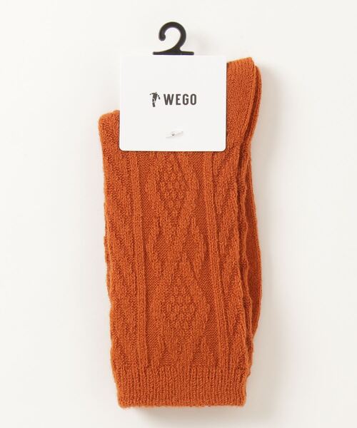 WEGO(ウィゴー)の「WEGO/ケーブルソックス(ソックス/靴下・レディース・ホワイト/ブラック/ダークグリーン/ベージュ/パープル/ブラウン/グレー/サックスブルー/イエロー/オレンジ/ワイン・23-25cm)」の15枚目の写真