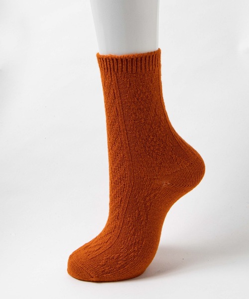 WEGO(ウィゴー)の「WEGO/ケーブルソックス(ソックス/靴下・レディース・ホワイト/ブラック/ダークグリーン/ベージュ/パープル/ブラウン/グレー/サックスブルー/イエロー/オレンジ/ワイン・23-25cm)」の22枚目の写真