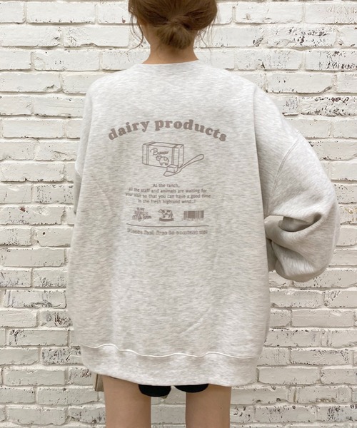 OLIVE des OLIVE（オリーブデオリーブ）の「【人気アイテム再入荷】韓国風ビックシルエット。ＭＩＬＫプルオーバー/裏起毛スウェット（スウェット・レディース・ライトグレー/アイボリー/ラベンダー/スミクロ・FREE）」の21枚目の写真