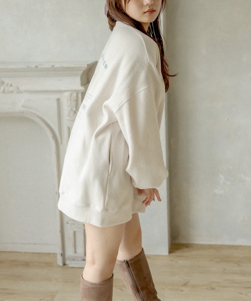 OLIVE des OLIVE（オリーブデオリーブ）の「【人気アイテム再入荷】韓国風ビックシルエット。ＭＩＬＫプルオーバー/裏起毛スウェット（スウェット・レディース・ライトグレー/アイボリー/ラベンダー/スミクロ・FREE）」の18枚目の写真