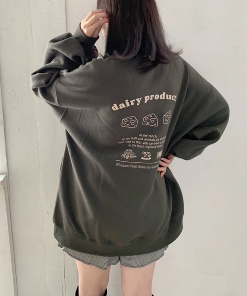 OLIVE des OLIVE（オリーブデオリーブ）の「【人気アイテム再入荷】韓国風ビックシルエット。ＭＩＬＫプルオーバー/裏起毛スウェット（スウェット・レディース・ライトグレー/アイボリー/ラベンダー/スミクロ・FREE）」の15枚目の写真