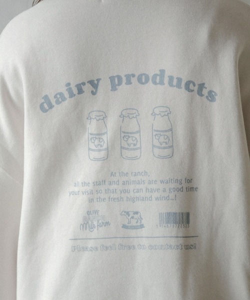 OLIVE des OLIVE（オリーブデオリーブ）の「【人気アイテム再入荷】韓国風ビックシルエット。ＭＩＬＫプルオーバー/裏起毛スウェット（スウェット・レディース・ライトグレー/アイボリー/ラベンダー/スミクロ・FREE）」の11枚目の写真