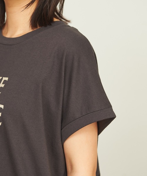 BONbazaar（ボンバザール）の「MessageプリントTシャツ（Tシャツ/カットソー・レディース・チャコールグレー/ベージュ・FREE）」の11枚目の写真