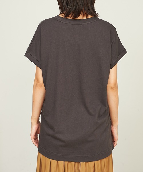 BONbazaar（ボンバザール）の「MessageプリントTシャツ（Tシャツ/カットソー・レディース・チャコールグレー/ベージュ・FREE）」の5枚目の写真