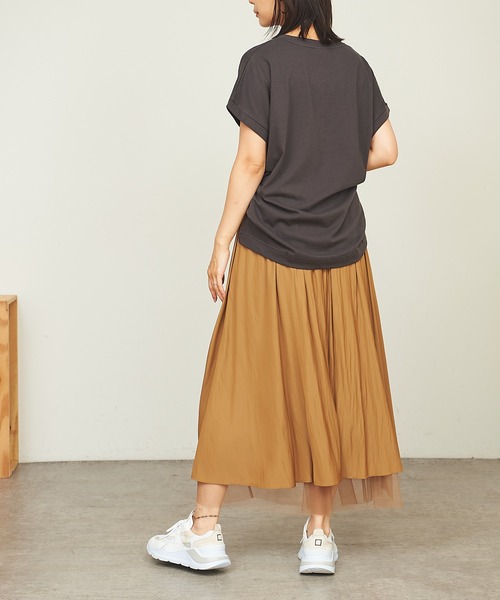 BONbazaar（ボンバザール）の「MessageプリントTシャツ（Tシャツ/カットソー・レディース・チャコールグレー/ベージュ・FREE）」の15枚目の写真