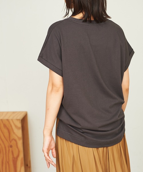 BONbazaar（ボンバザール）の「MessageプリントTシャツ（Tシャツ/カットソー・レディース・チャコールグレー/ベージュ・FREE）」の12枚目の写真