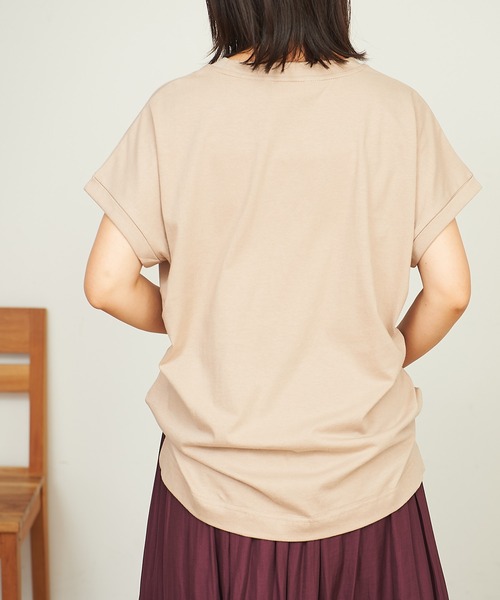 BONbazaar（ボンバザール）の「MessageプリントTシャツ（Tシャツ/カットソー・レディース・チャコールグレー/ベージュ・FREE）」の22枚目の写真