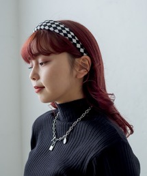 ブロックチェックカチューシャ