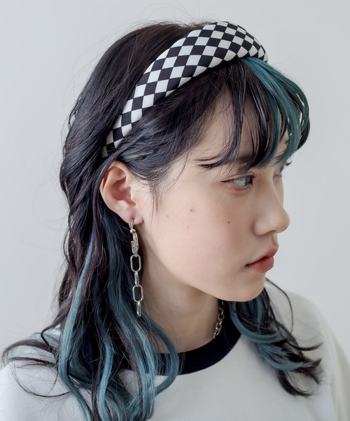 RASVOA（ラスボア）の「ブロックチェックカチューシャ（カチューシャ・レディース・ブラック・FREE）」の8枚目の写真