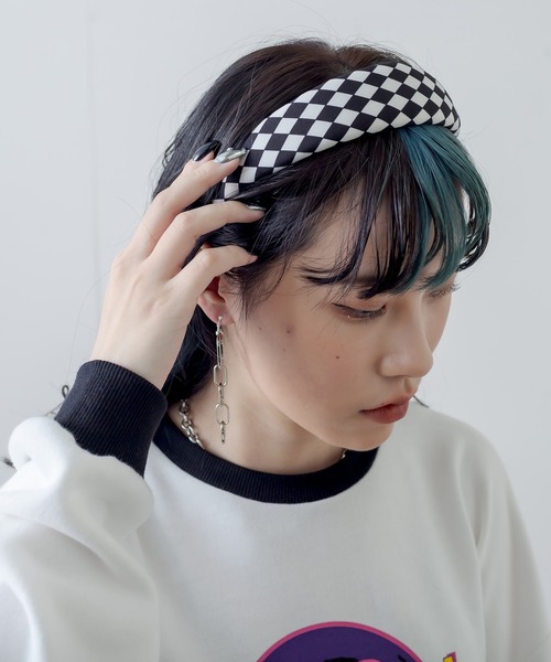 RASVOA（ラスボア）の「ブロックチェックカチューシャ（カチューシャ・レディース・ブラック・FREE）」の9枚目の写真