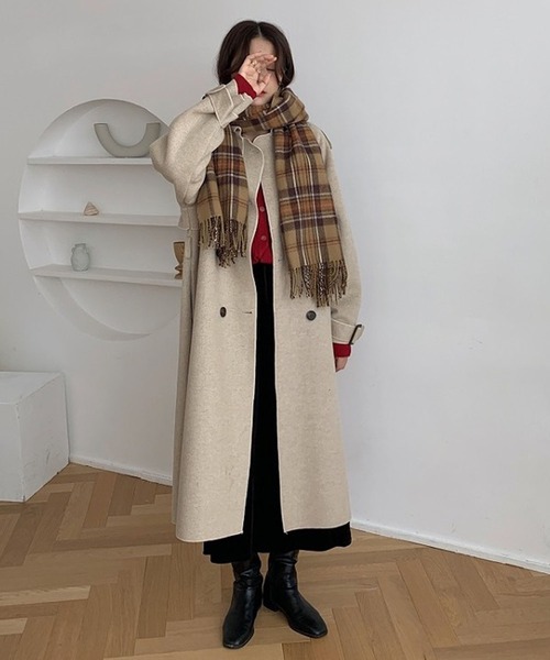 Girly Doll（ガーリードール）の「トレンチタイプロングコート（トレンチコート・レディース・ブラック/ベージュ・F）」の8枚目の写真