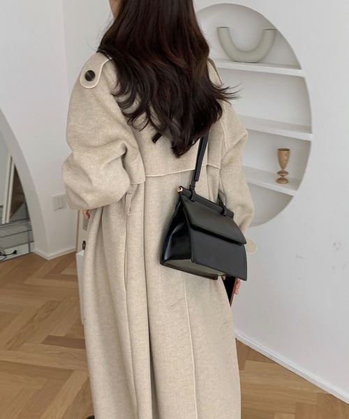 Girly Doll（ガーリードール）の「トレンチタイプロングコート（トレンチコート・レディース・ブラック/ベージュ・F）」の9枚目の写真