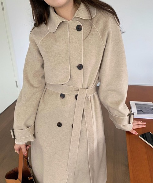 Girly Doll（ガーリードール）の「トレンチタイプロングコート（トレンチコート・レディース・ブラック/ベージュ・F）」の10枚目の写真