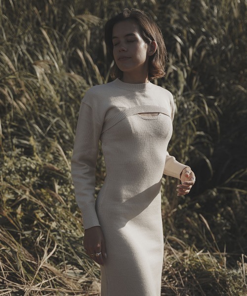 esutoreja（エストレジャ）の「トップス&ノースリーブワンピースセット（ワンピース・レディース・ブラック/ベージュ/グレー・FREE）」の3枚目の写真