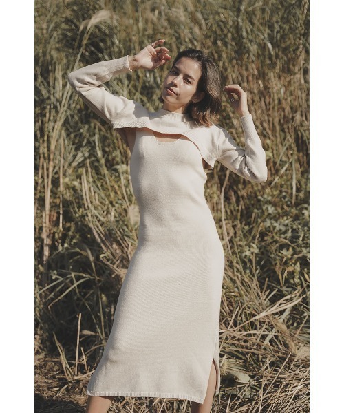 esutoreja（エストレジャ）の「トップス&ノースリーブワンピースセット（ワンピース・レディース・ブラック/ベージュ/グレー・FREE）」の5枚目の写真