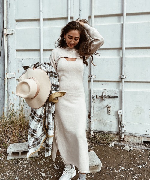 esutoreja（エストレジャ）の「トップス&ノースリーブワンピースセット（ワンピース・レディース・ブラック/ベージュ/グレー・FREE）」の9枚目の写真