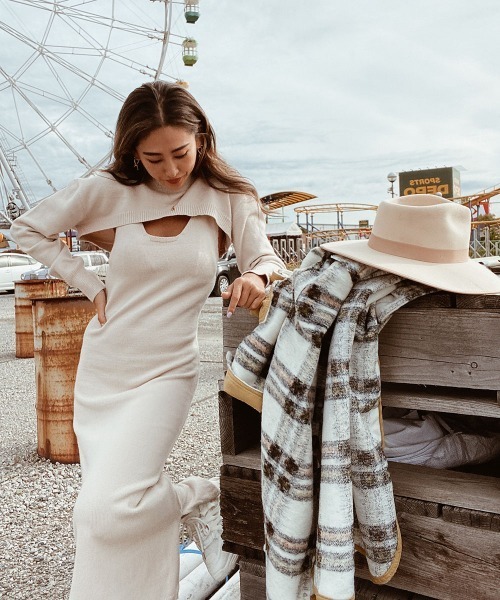 esutoreja（エストレジャ）の「トップス&ノースリーブワンピースセット（ワンピース・レディース・ブラック/ベージュ/グレー・FREE）」の10枚目の写真