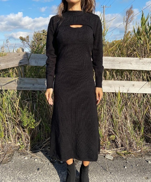 esutoreja（エストレジャ）の「トップス&ノースリーブワンピースセット（ワンピース・レディース・ブラック/ベージュ/グレー・FREE）」の14枚目の写真