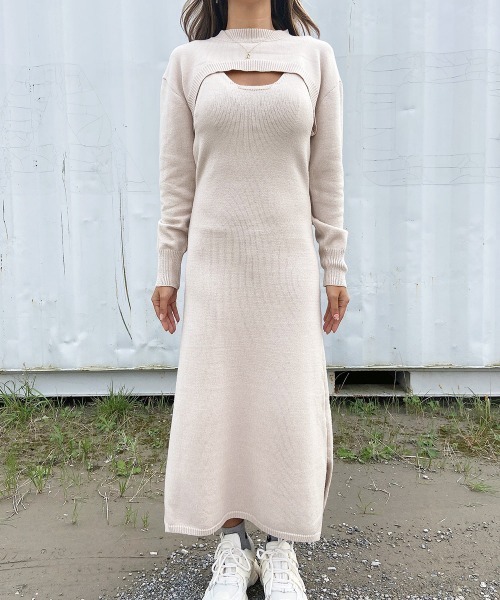 esutoreja（エストレジャ）の「トップス&ノースリーブワンピースセット（ワンピース・レディース・ブラック/ベージュ/グレー・FREE）」の18枚目の写真